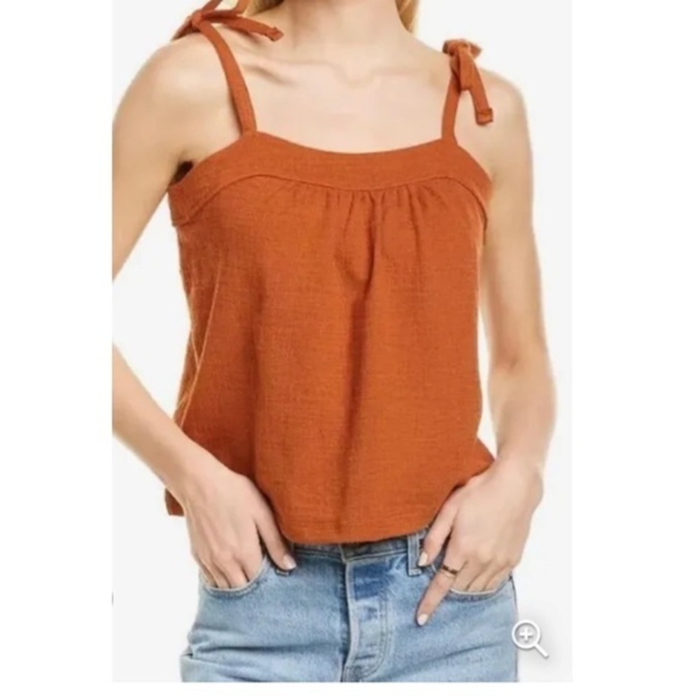 Madewell Crosshatch Tie Strap Tank Top, size XL